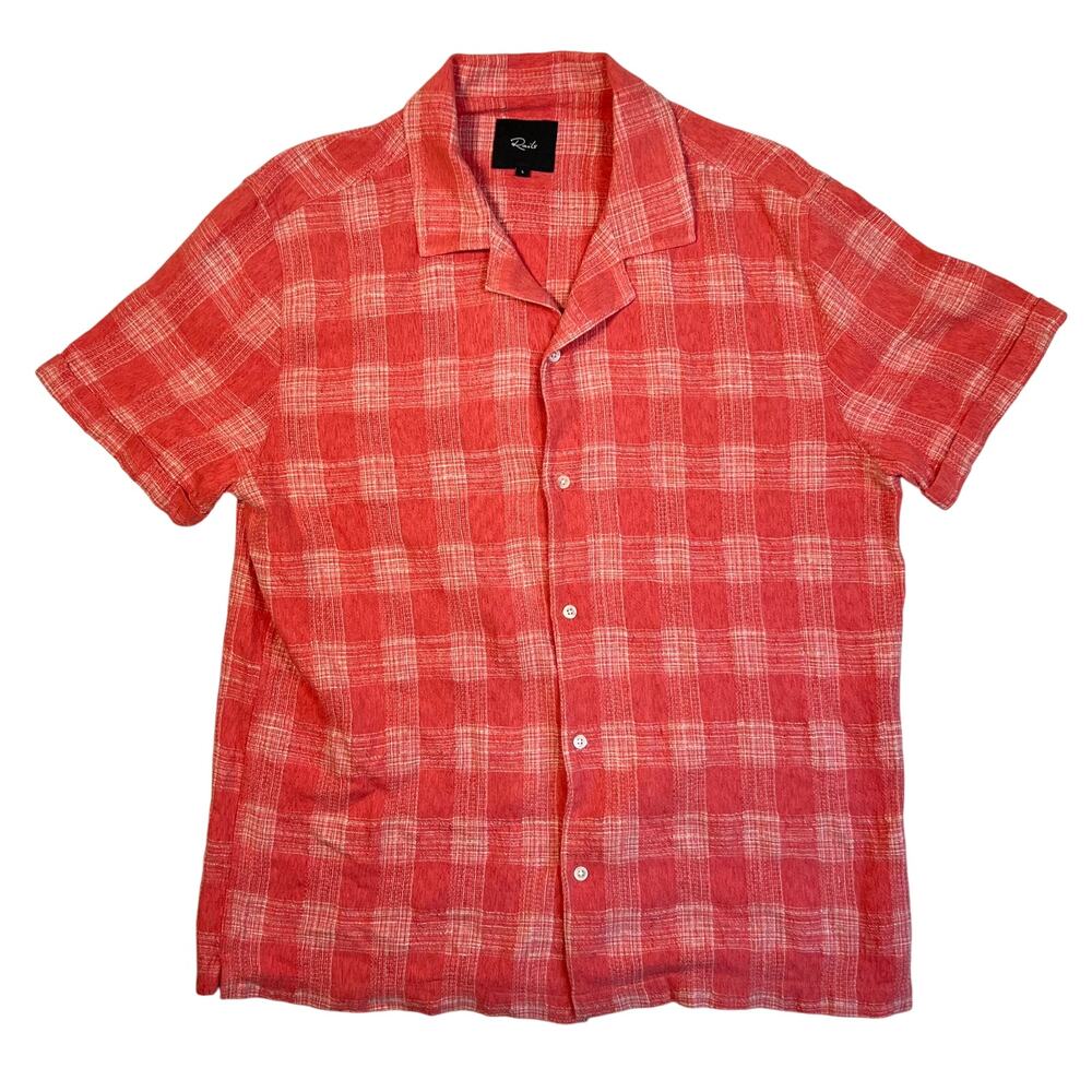 Rails Shirt Mens Large Red Plaid Button Up 100% Cotton Resort Preppy Vacation